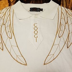 COOGI  Angel Wings Collard XL Short Sleeve Shirt